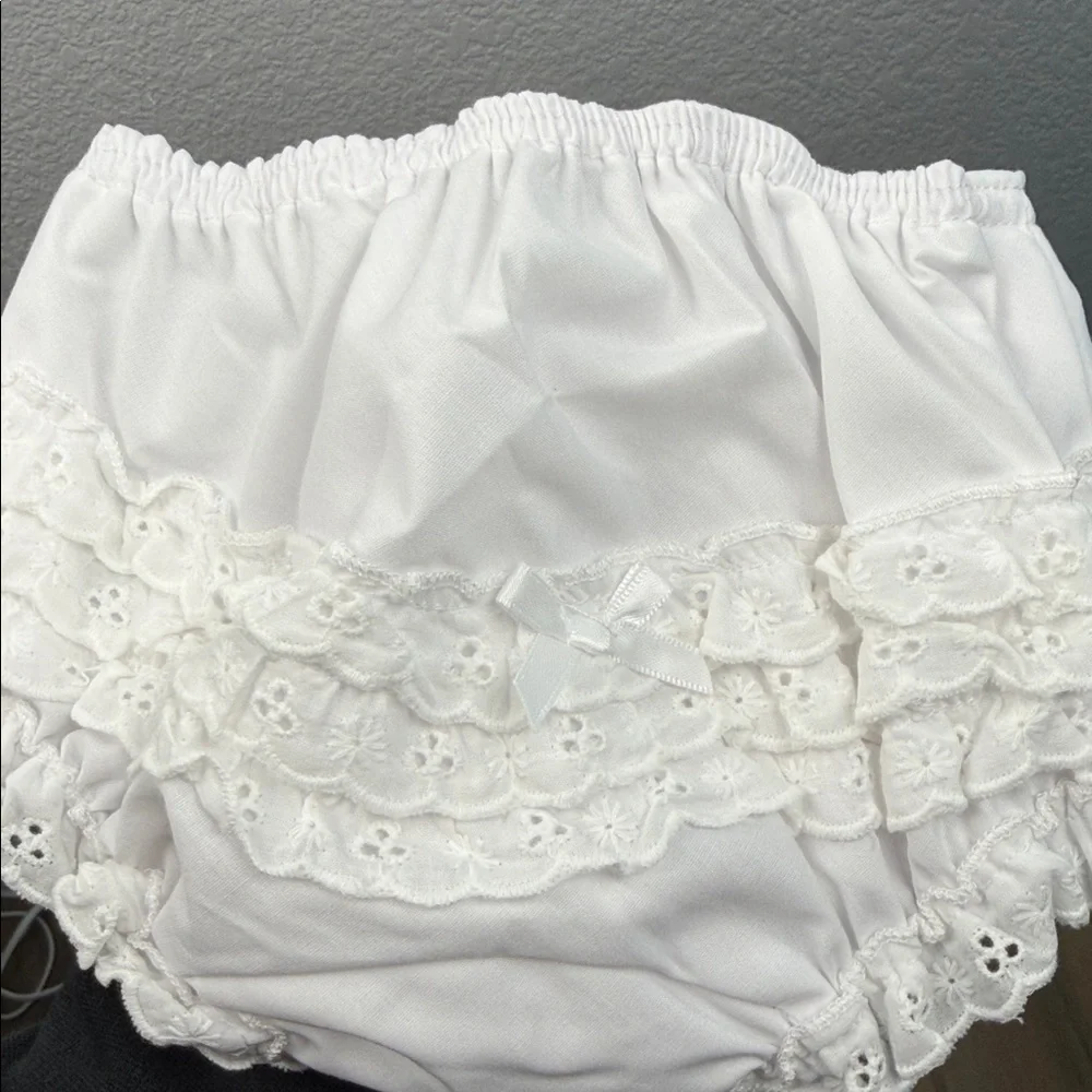 New Little Things Mean a Lot White Eyelet Diaper Cover, newborn 0-3 months